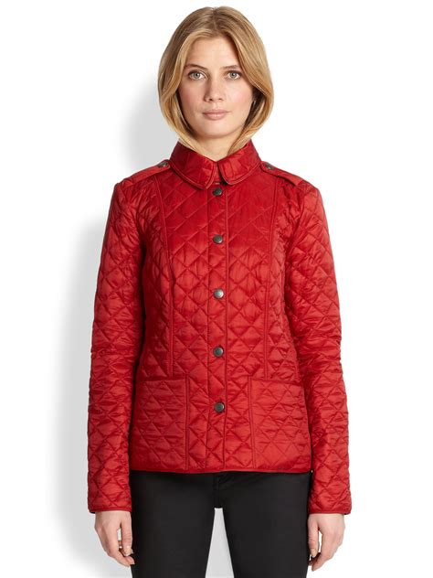 red burberry jacket womens|Burberry belted quilted jacket.